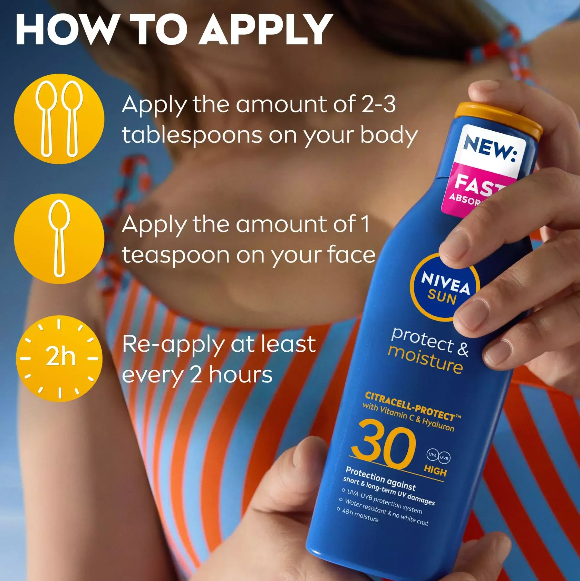 NIVEASUN Protect & Moisture Sun Lotion SPF30 200 ml