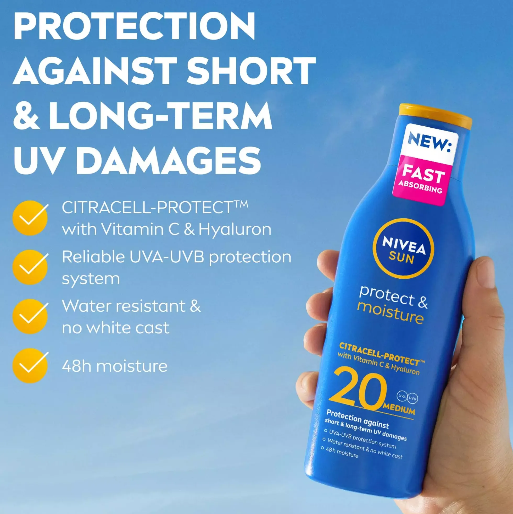 NIVEASUN Protect & Moisture Sun Lotion SPF20 200 ml