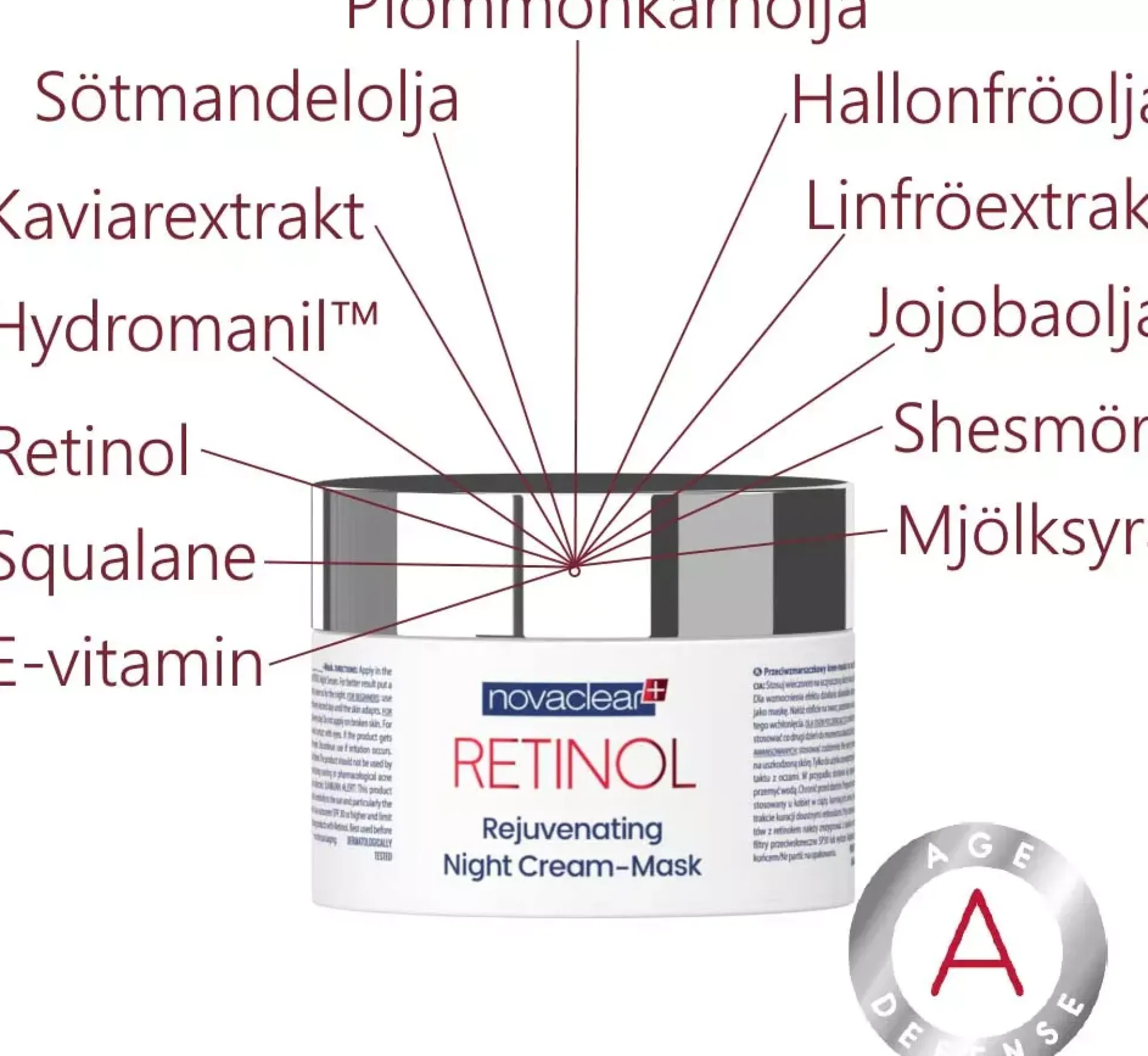 Novaclear Retinol Rejuvenating Night Cream Mask 50 ml