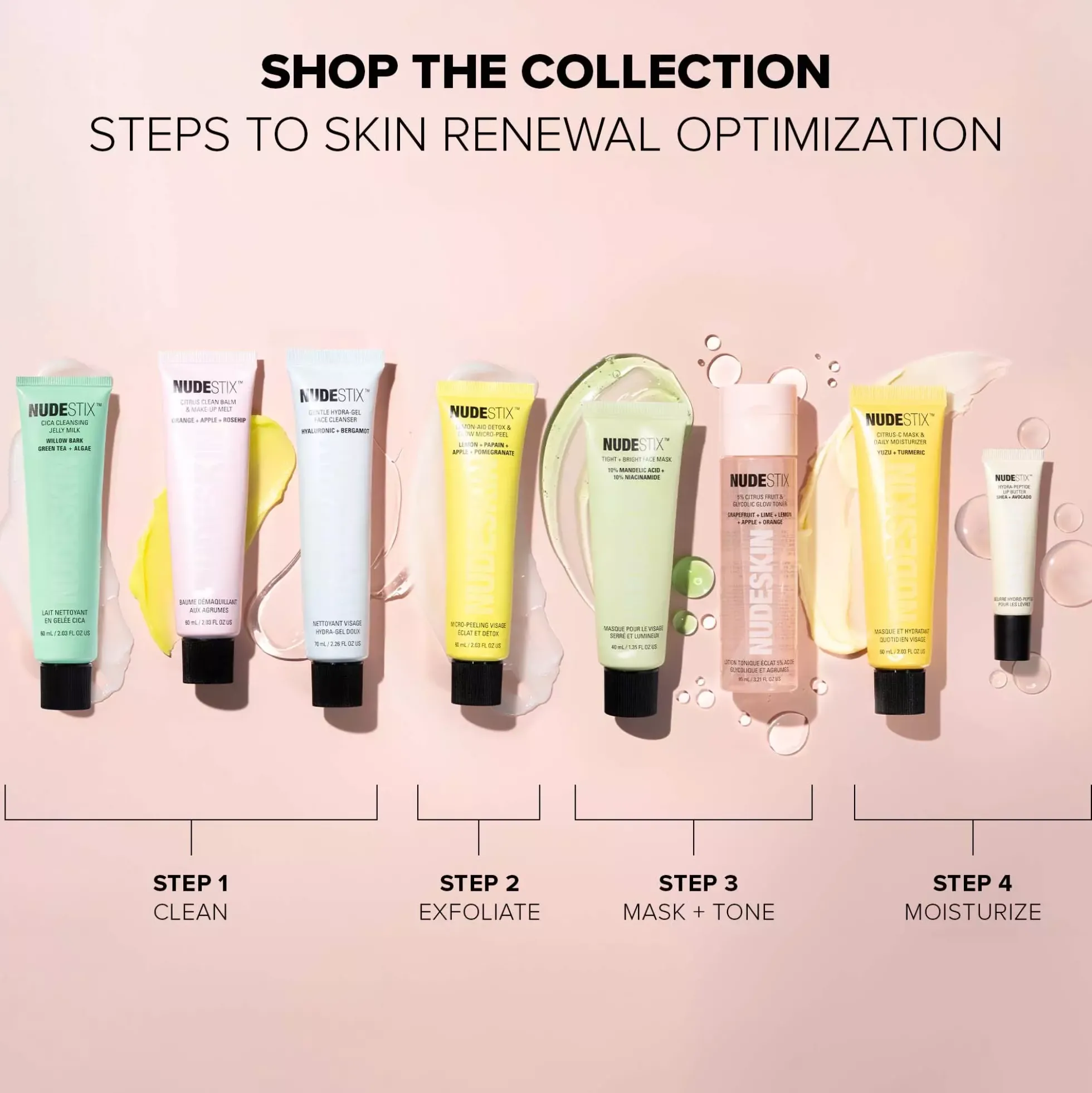 Nudestix 3-Step Citrus Skin Renewal - Makeup (Melt, Micro-peel, Moisturizer)