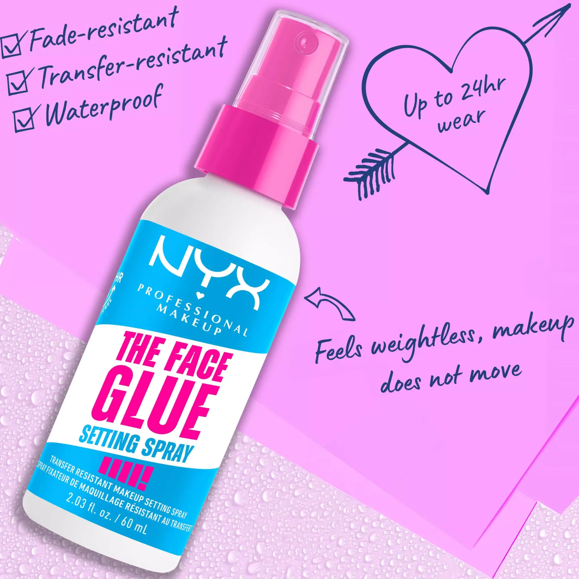 NYX PROFESSIONAL MAKEUP The Face Glue Setting Spray 60 ml