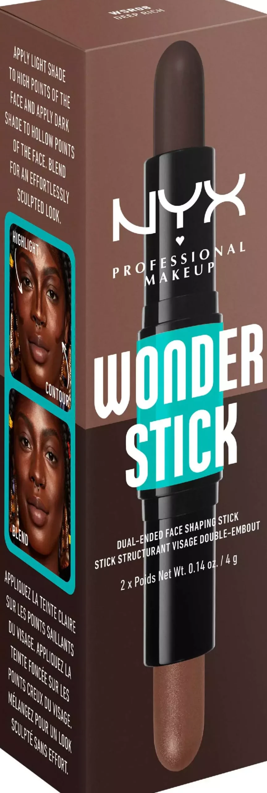 NYX PROFESSIONAL MAKEUP Wonder Stick Dual-Ended Face Shaping Stick 02 Universal Light