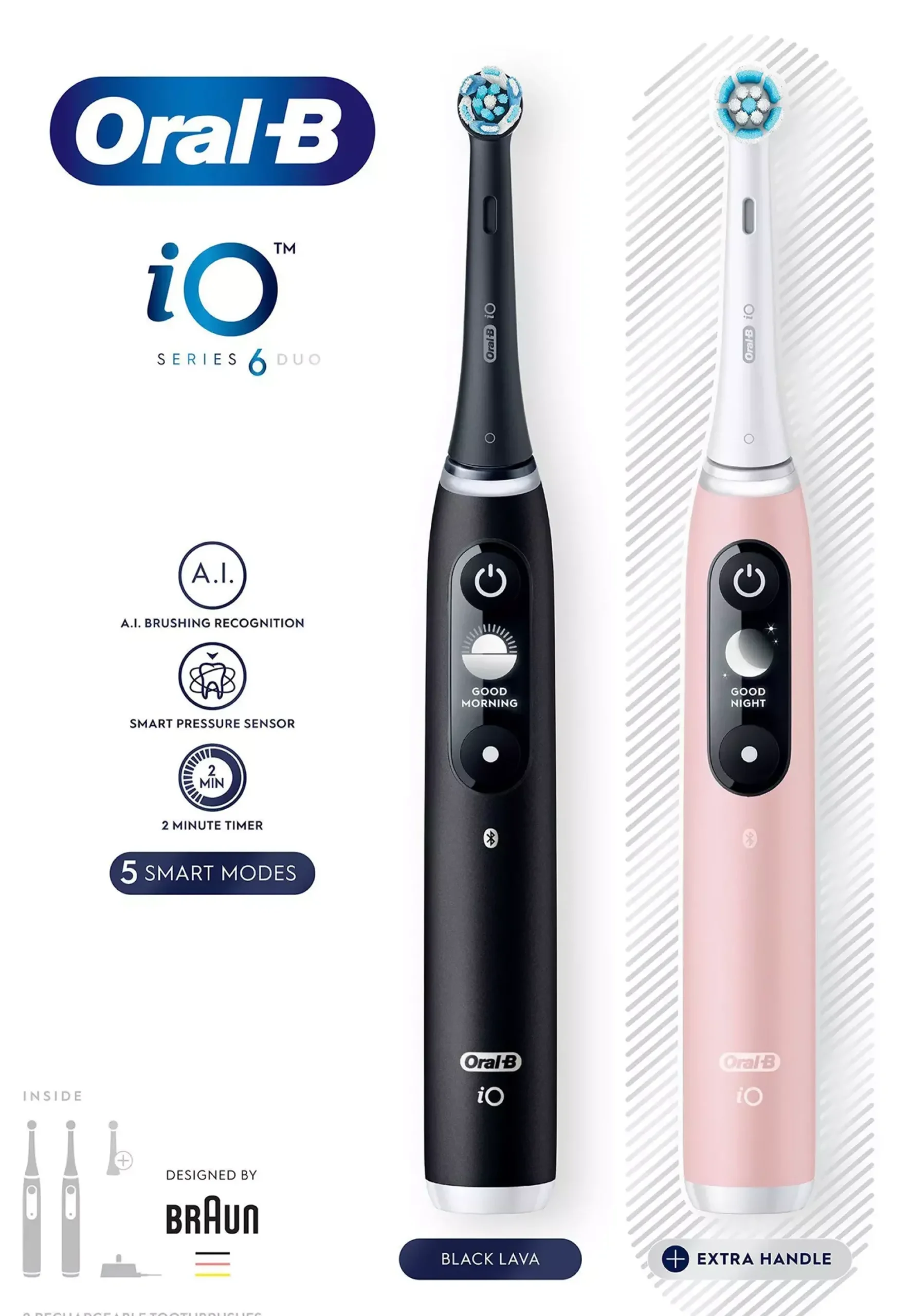Oral B iO6 Duo Pack Black Lava / Pink Sand