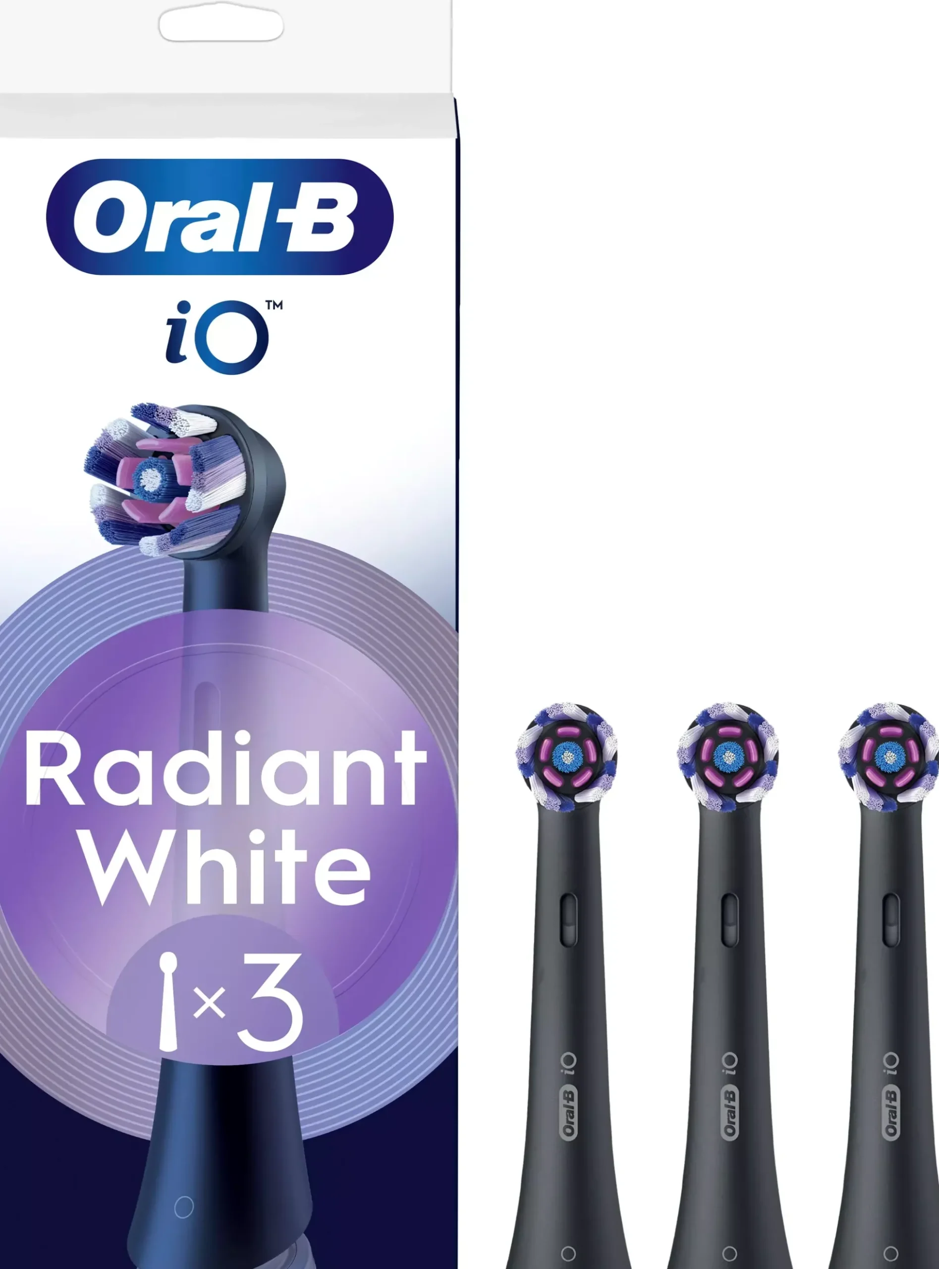 Oral B iO Radiant White Toothbrush Heads Black 3 st