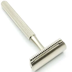Parker Shaving 78R Satin Chrome- Unisex Textured Long Handle Three piece Safety Razor