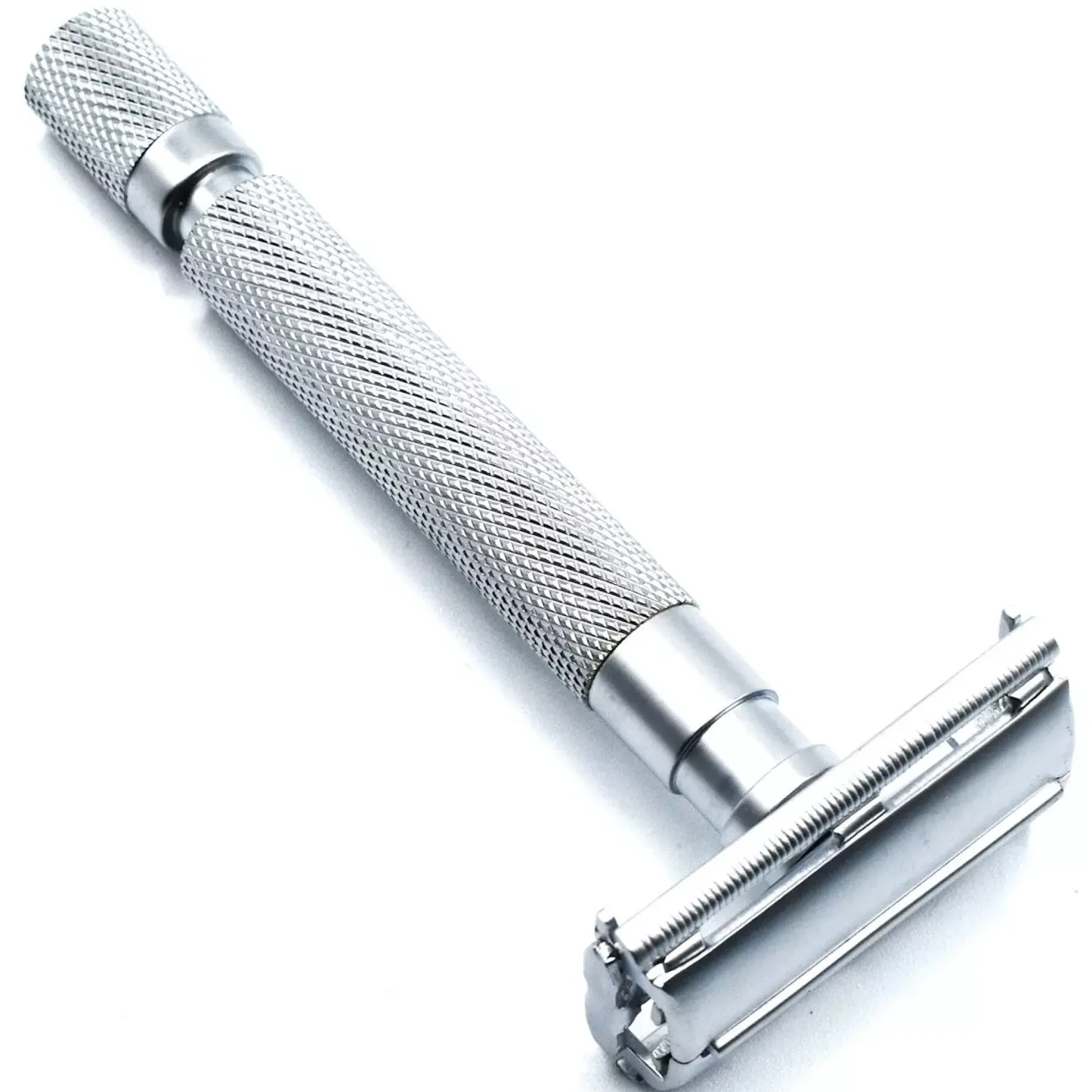 Parker Shaving 74R-SC Satin Chrome Textured Heavy Weight Butterfly Open Safety Razor