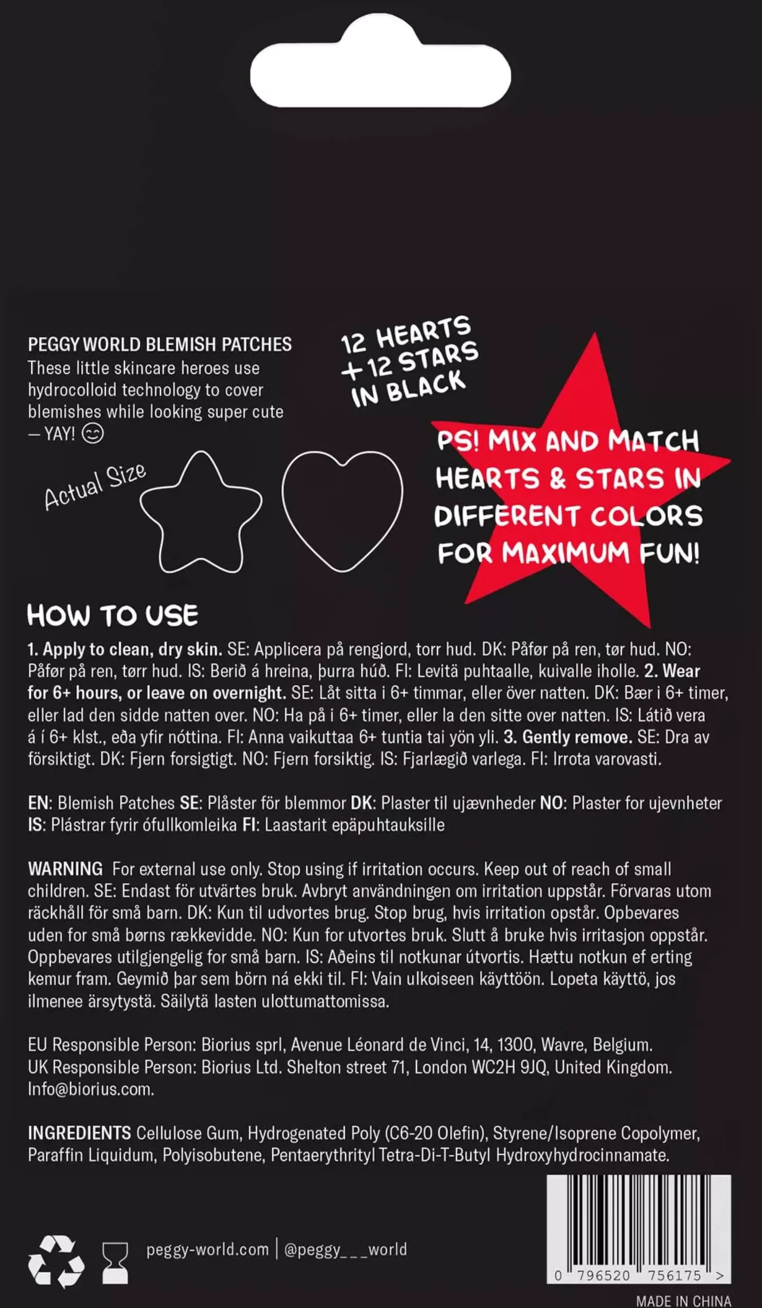 Peggy World Blemish Patches Stars and Hearts Pink