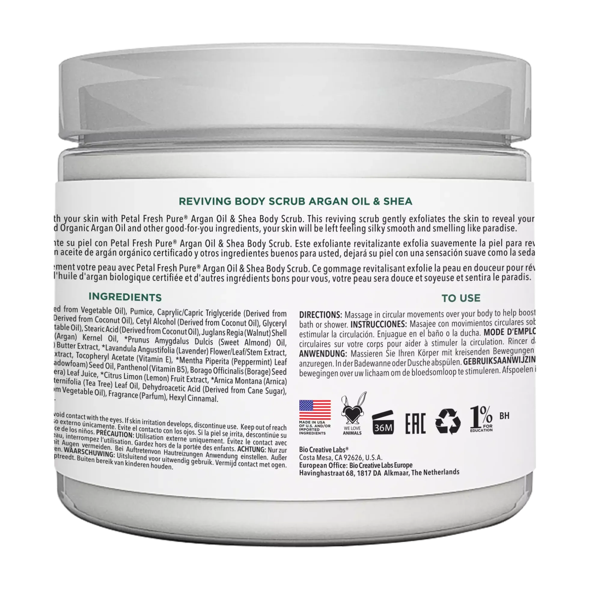 Petal FreshPure Argan Shea Body Scrub 473 ml