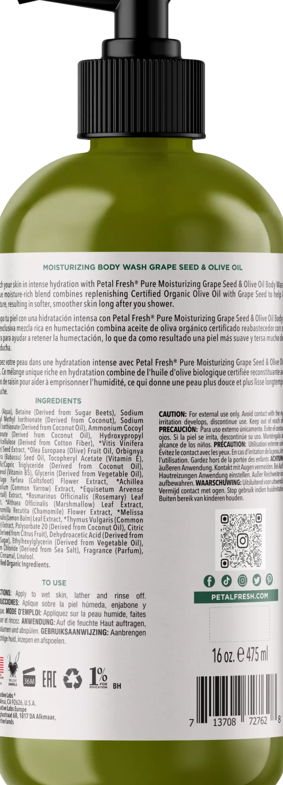 Petal FreshPure Grape Seed & Olive Oil Body Wash 473 ml