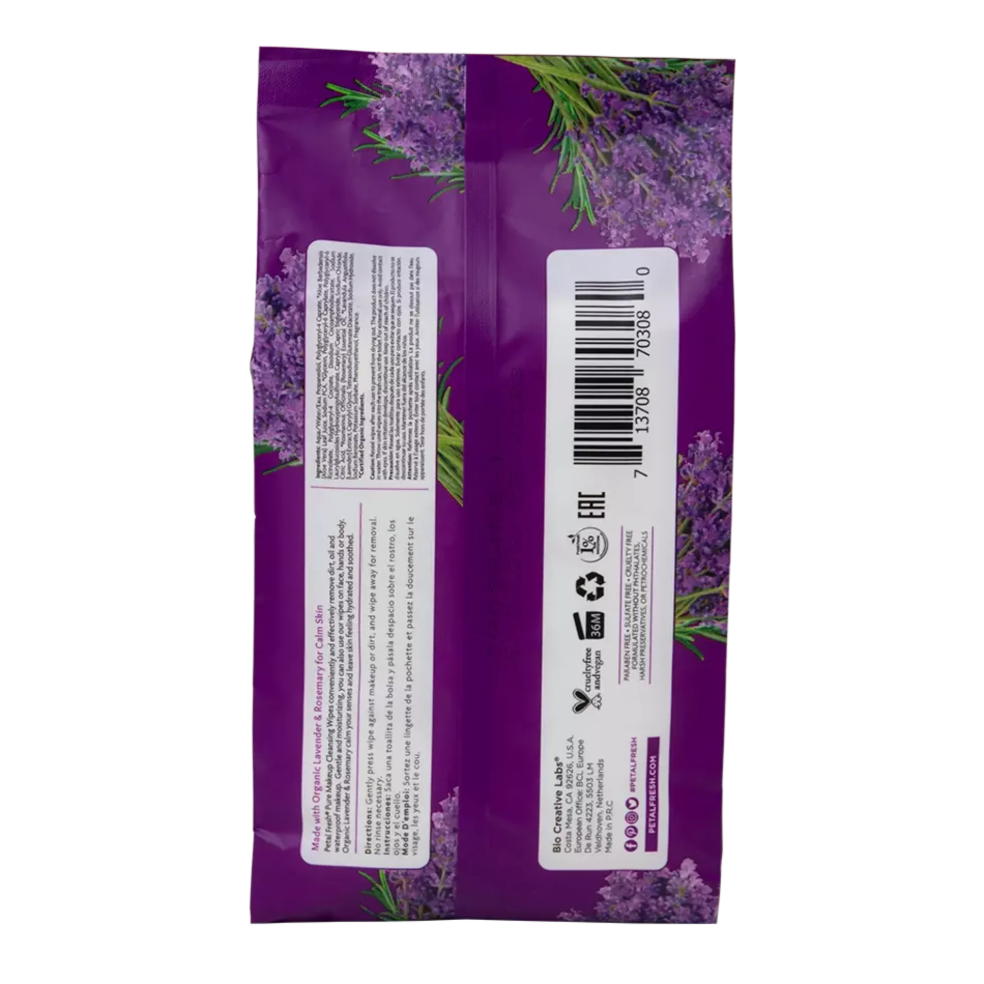 Petal FreshPure Lavender & Rosemary Makeup Removing Wipes