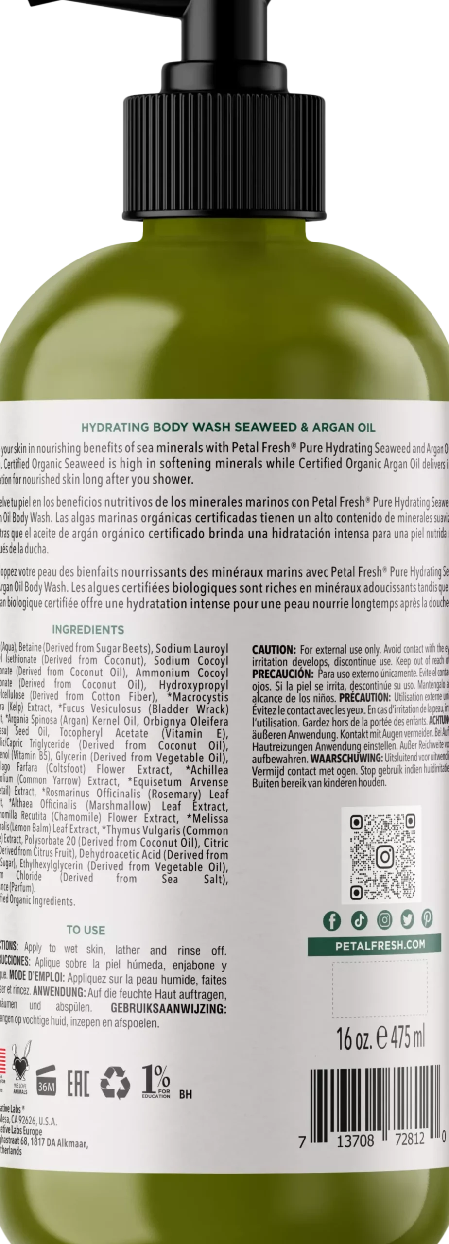 Petal FreshPure Seaweed & Argan Oil Body Wash 473 ml