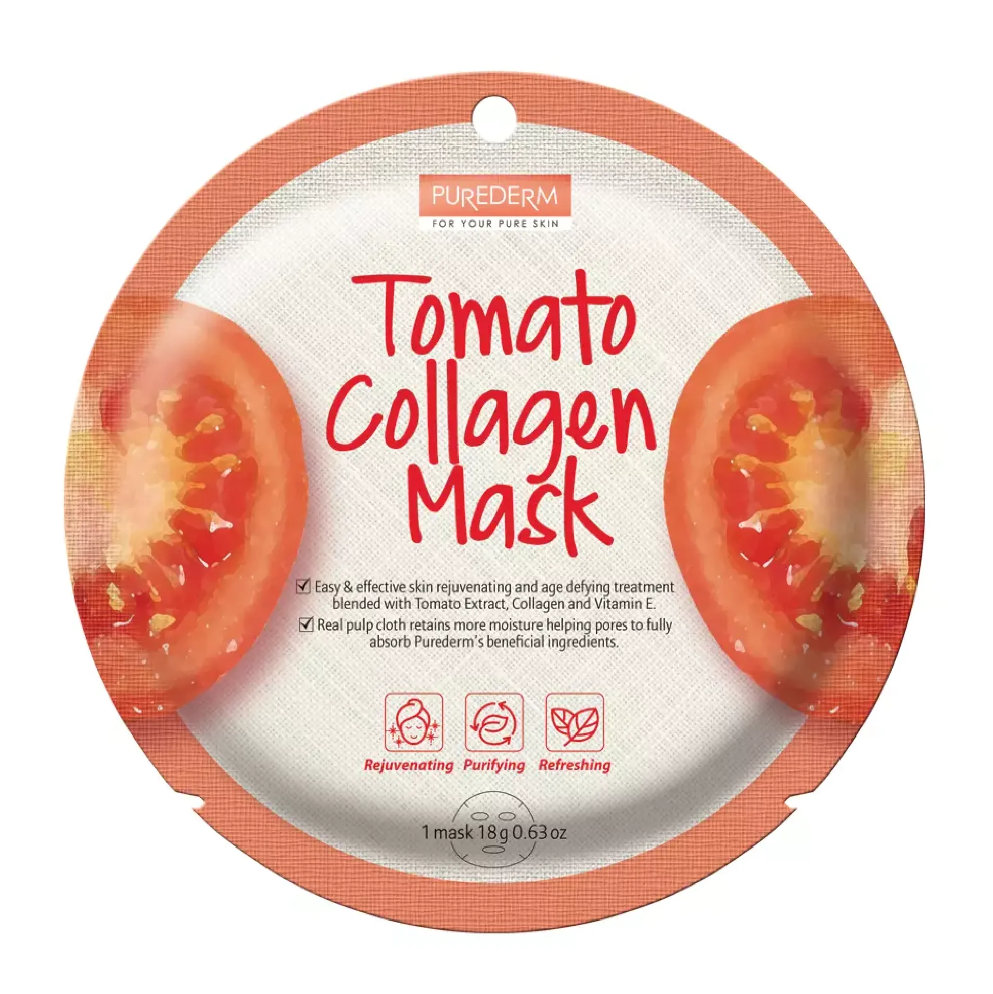 Purederm Tomato Collagen Mask-C 18 g