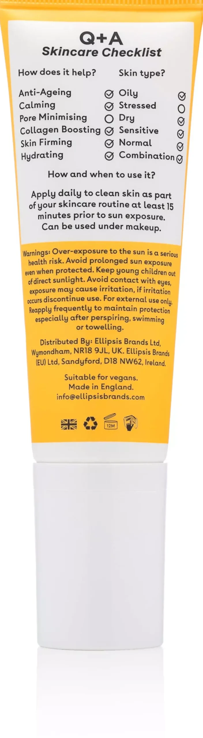 Q+A Peptide Renewing Face Sunscreen SPF 50 50 ml
