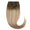 Rapunzel of Sweden Classic Clip-ins Straight / Light Volume / 3 pieces 50 cm Dark Ashy Blonde Balayage B2.6/10.7