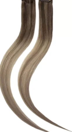Rapunzel of Sweden Single Invisible Clip-ins Straight / 2 pieces 40 cm Dark Ashy Blonde Balayage B2.6/10.7