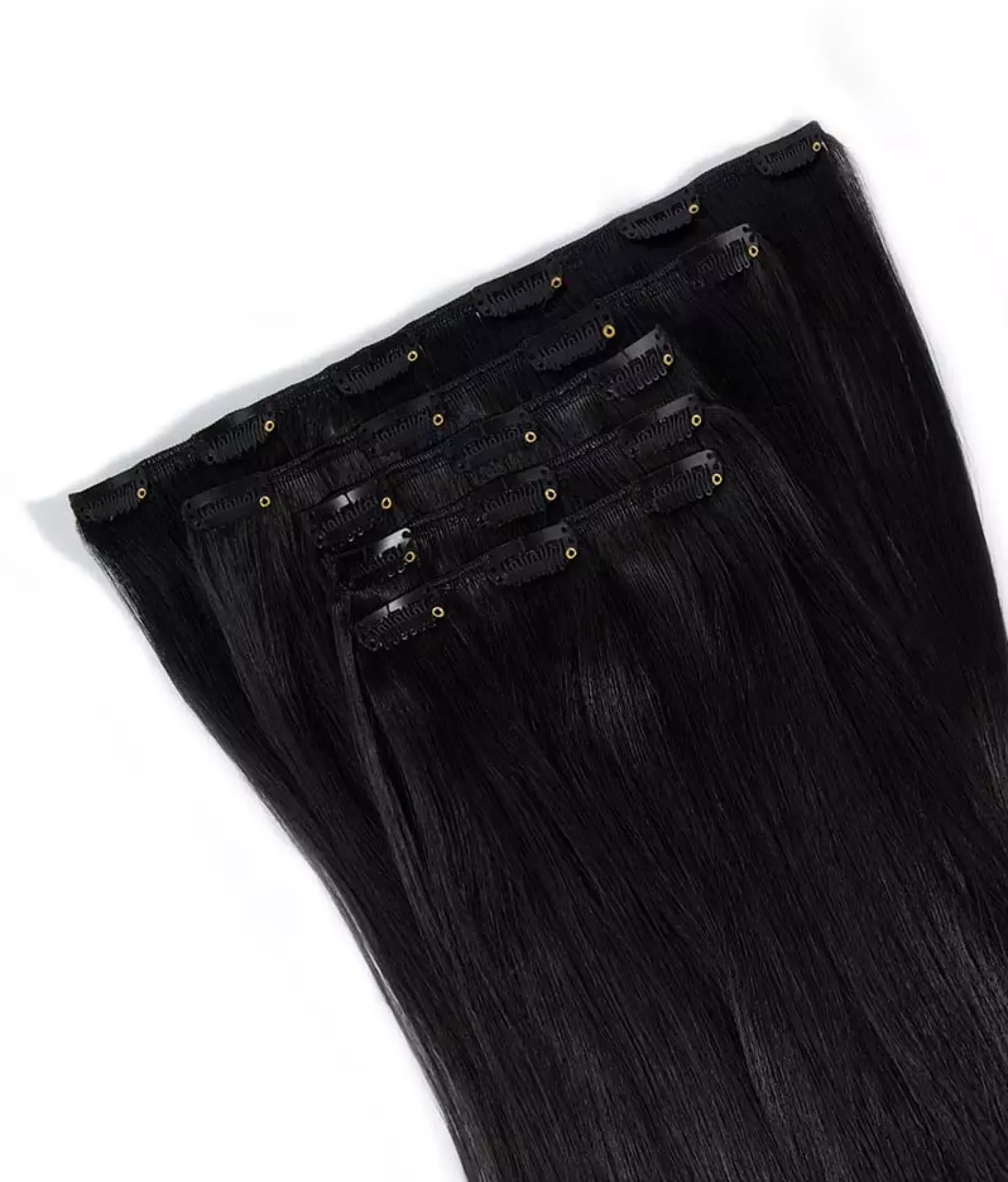 Rapunzel of Sweden Vegan Clip-ins Straight / Medium Volume / 5 pieces 50 cm 1.0 Black