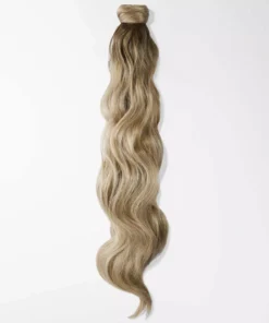 Rapunzel of Sweden Vegan Ponytail Beach Wave / Clip-in / Medium Volume 50 cm Brown Ash Blonde Balayage B5.1/7.3