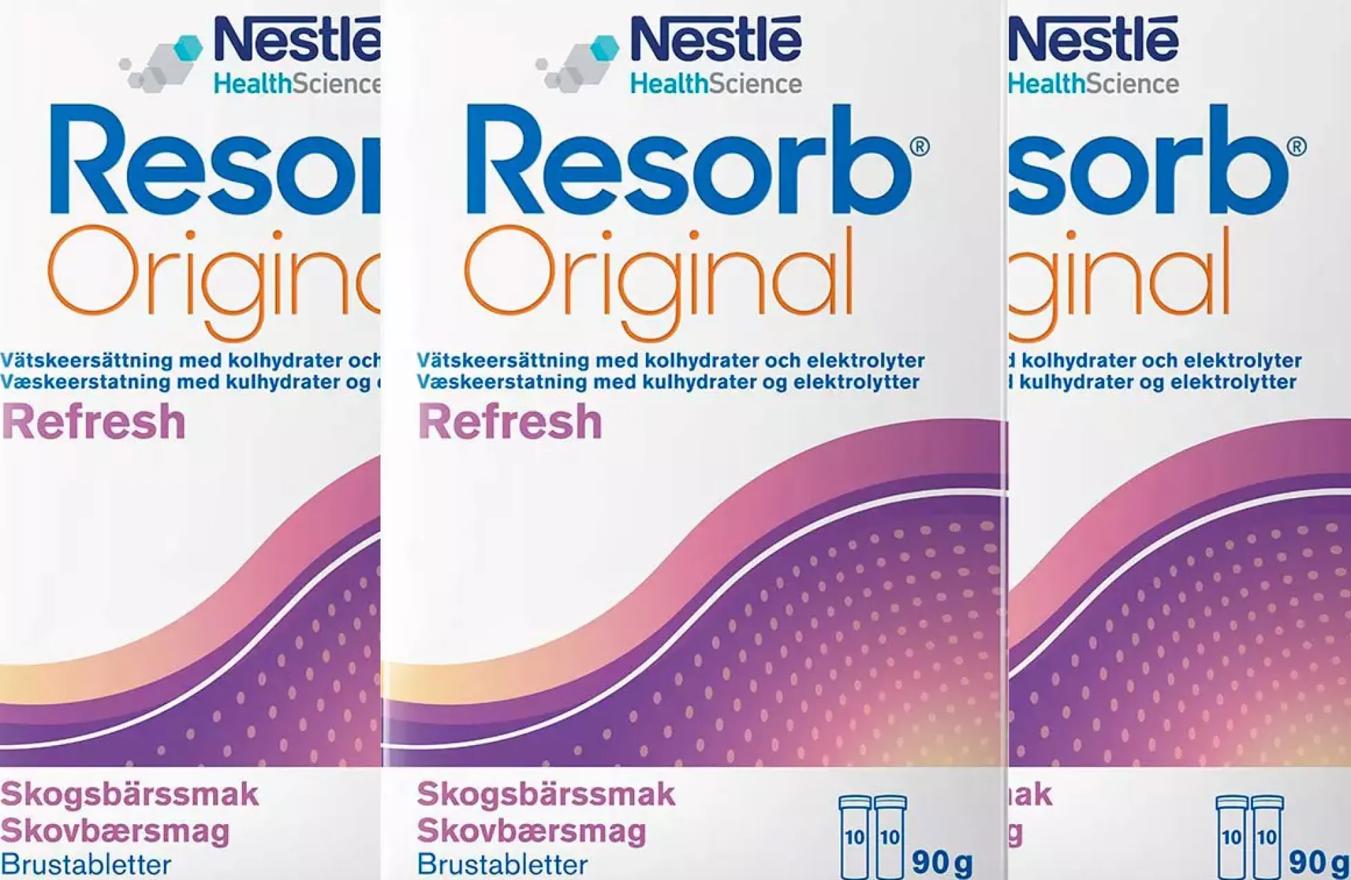 Resorb Vätskeersättning med Skogsbärssmak 90g x3