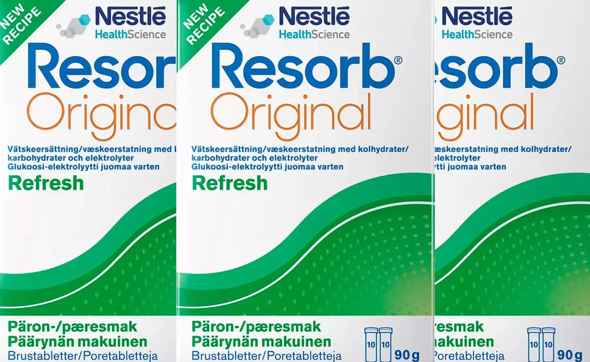 Resorb Vätskeersättning Sötad med Steviolglykosider med Päronsmak 90g x3