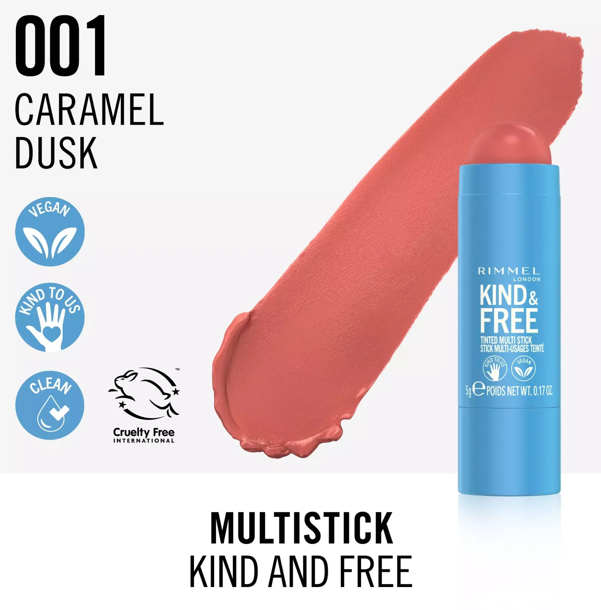 RimmelKind & Free Multi Stick 001 Caramel Dusk