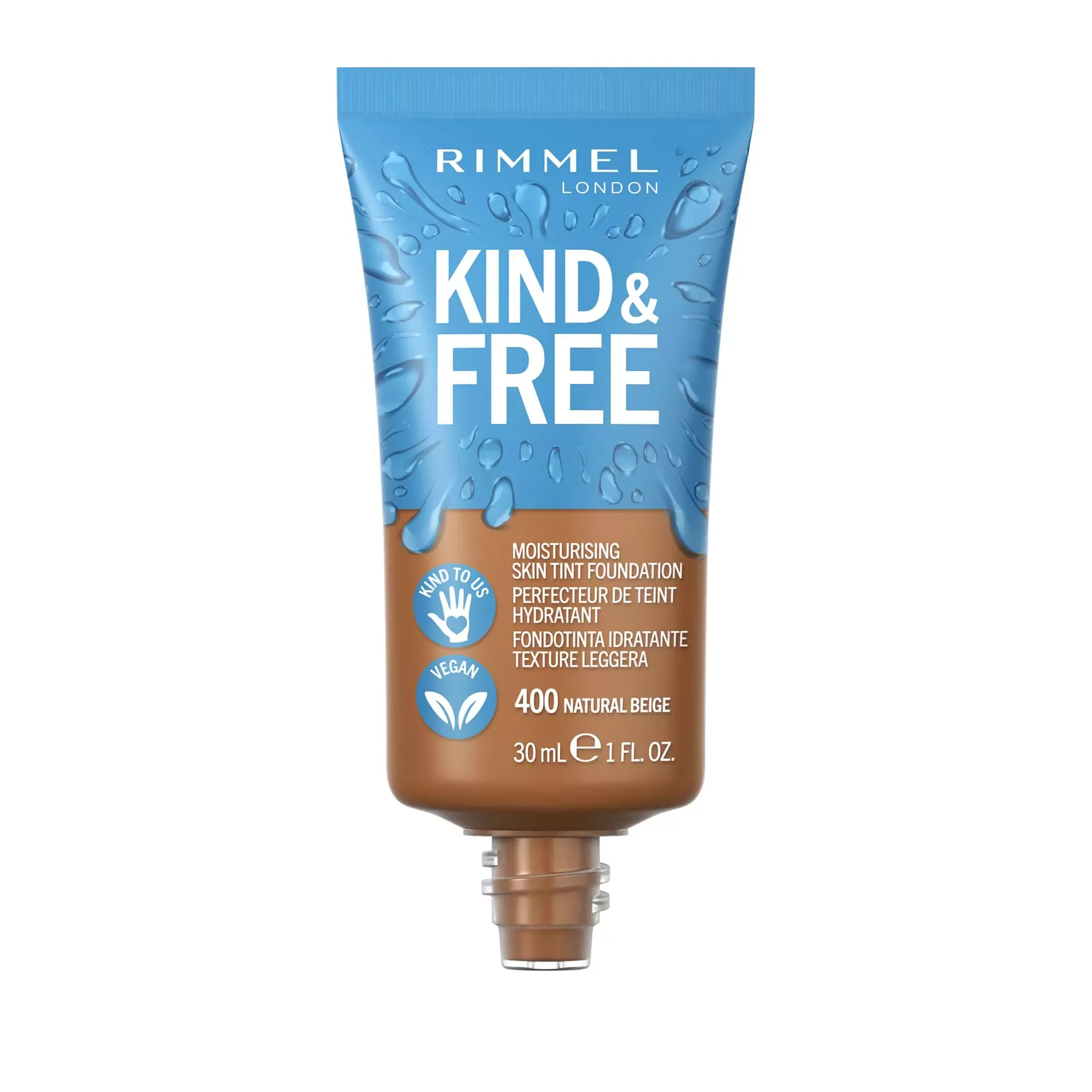 RimmelKind & Free Skin Tint Moisturizing Foundation Natural Beige 400