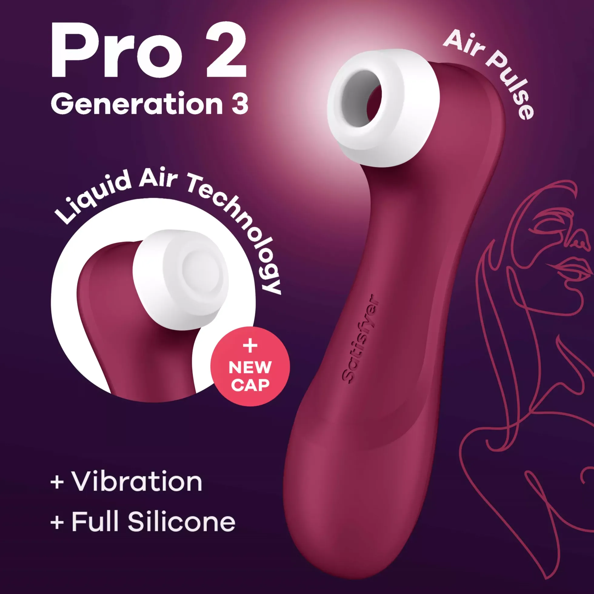 Satisfyer Pro 2 Generation 3 with Liquid Air Wine Red