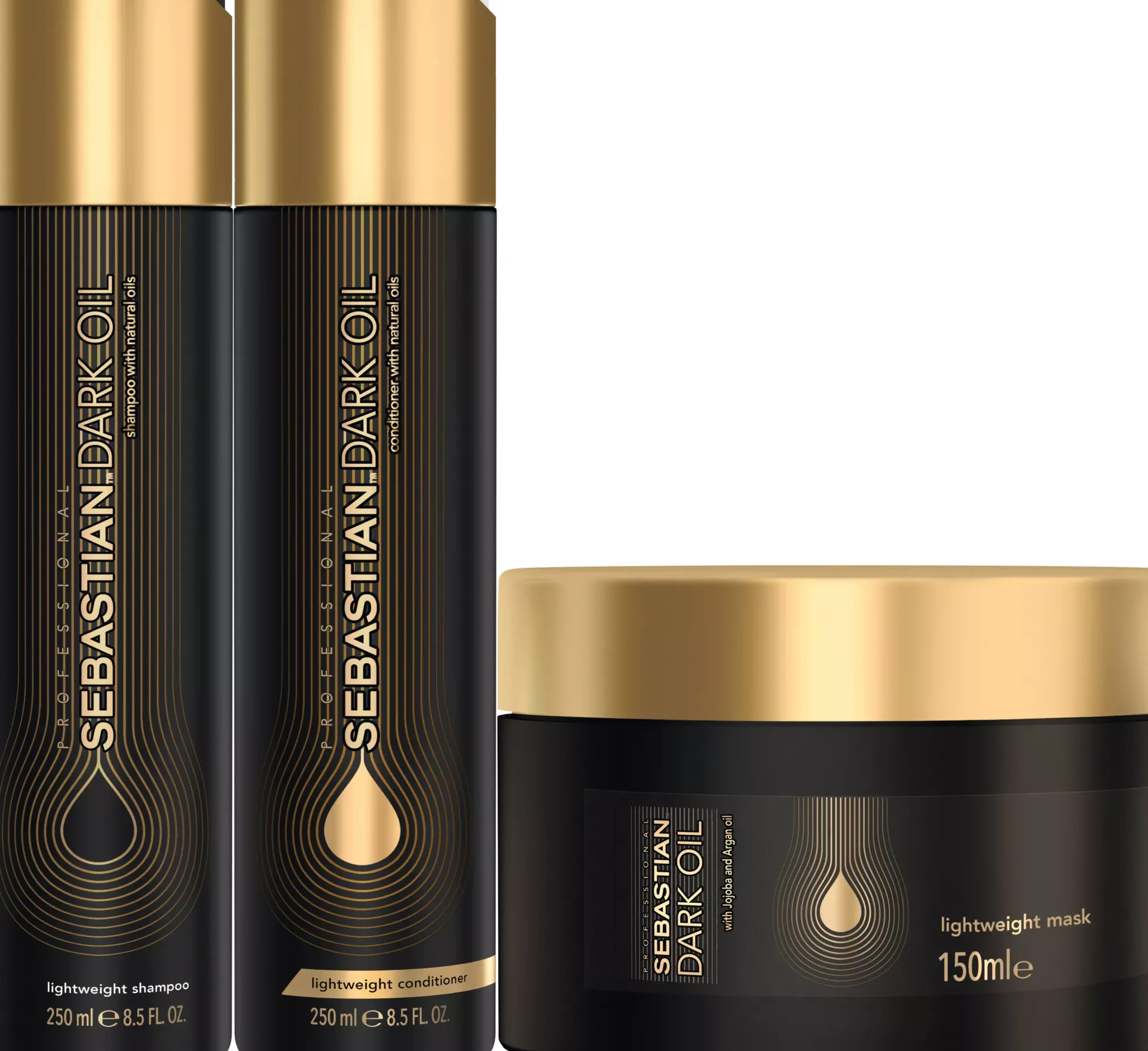 Sebastian ProfessionalDark Oil Lightweight Hair Trio