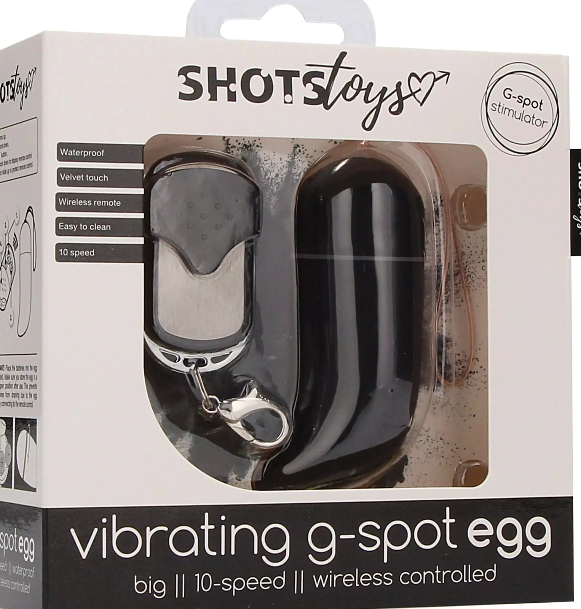 ShotsShots Toys Wireless Vibrating G-Spot Egg Big Black