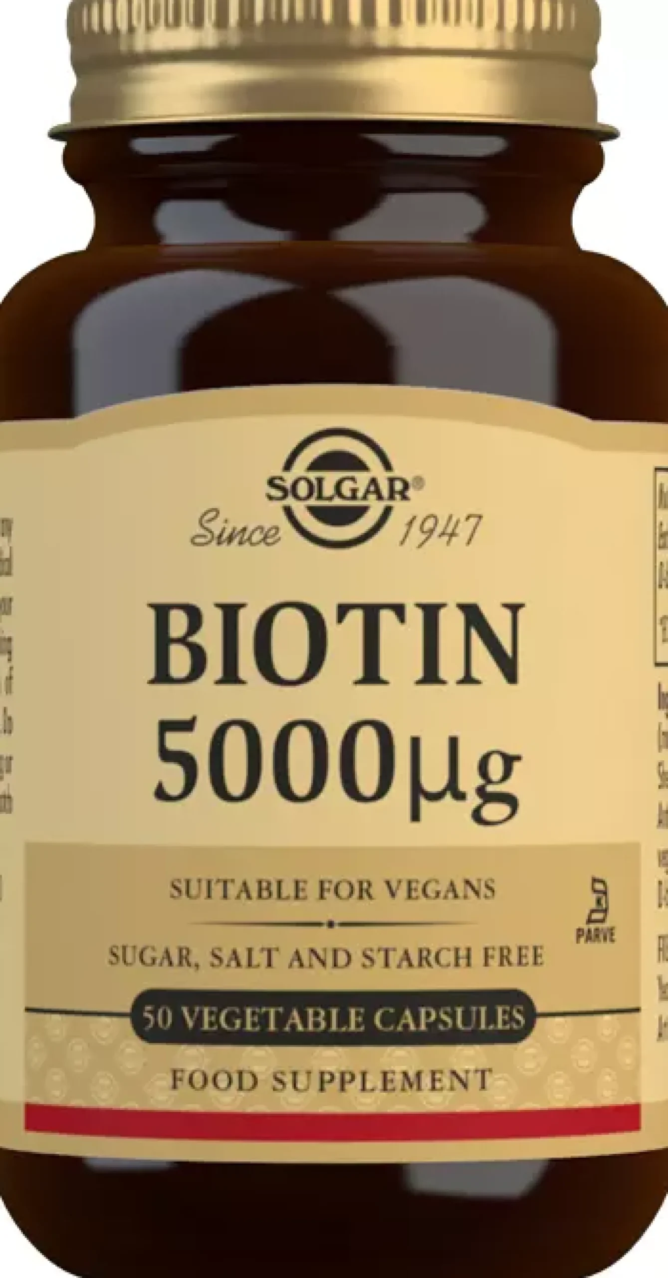 Solgar Biotin 5000 µg Vegetable Capsules 50 st
