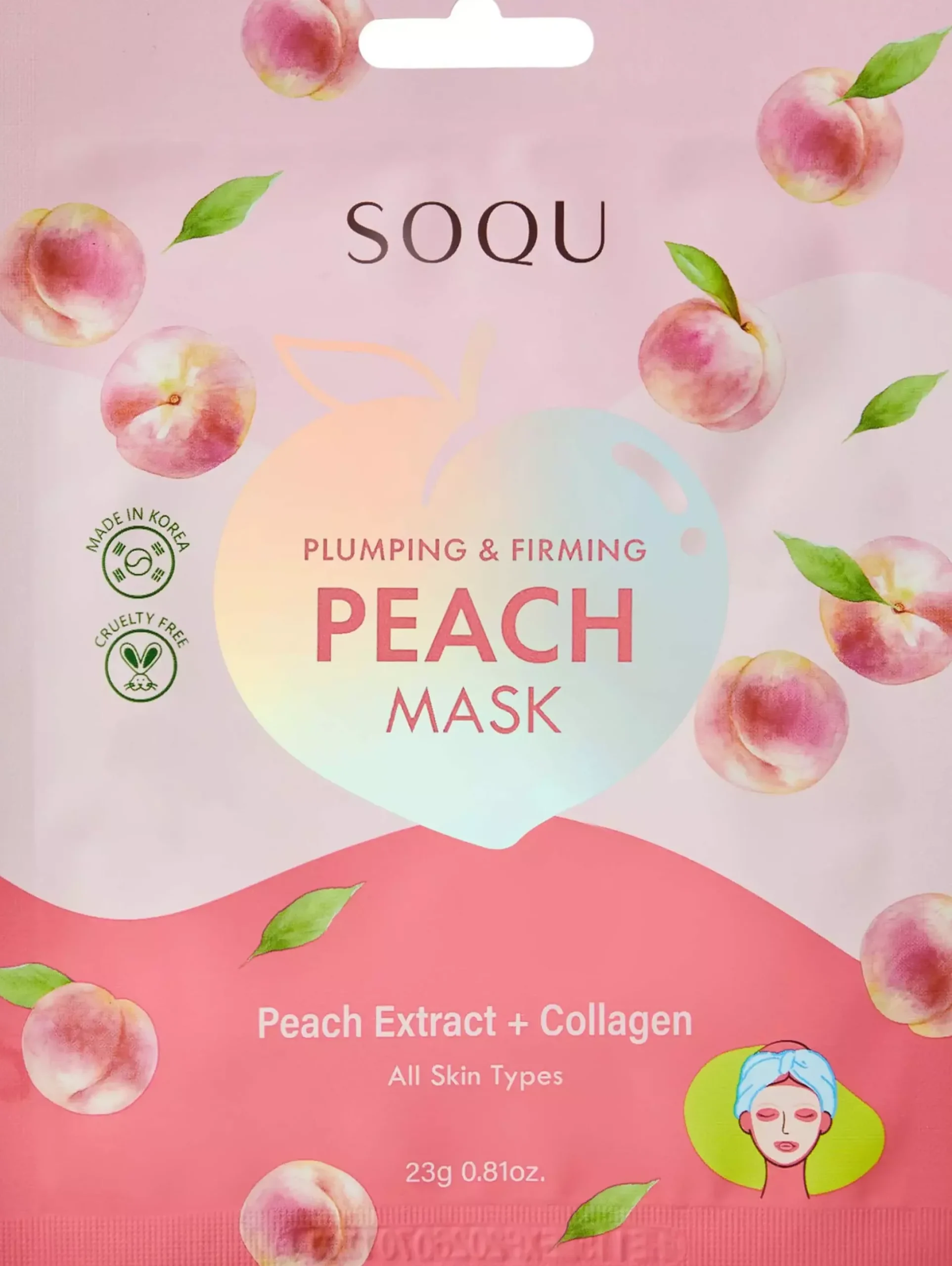 SOQU Peach Sheet Mask