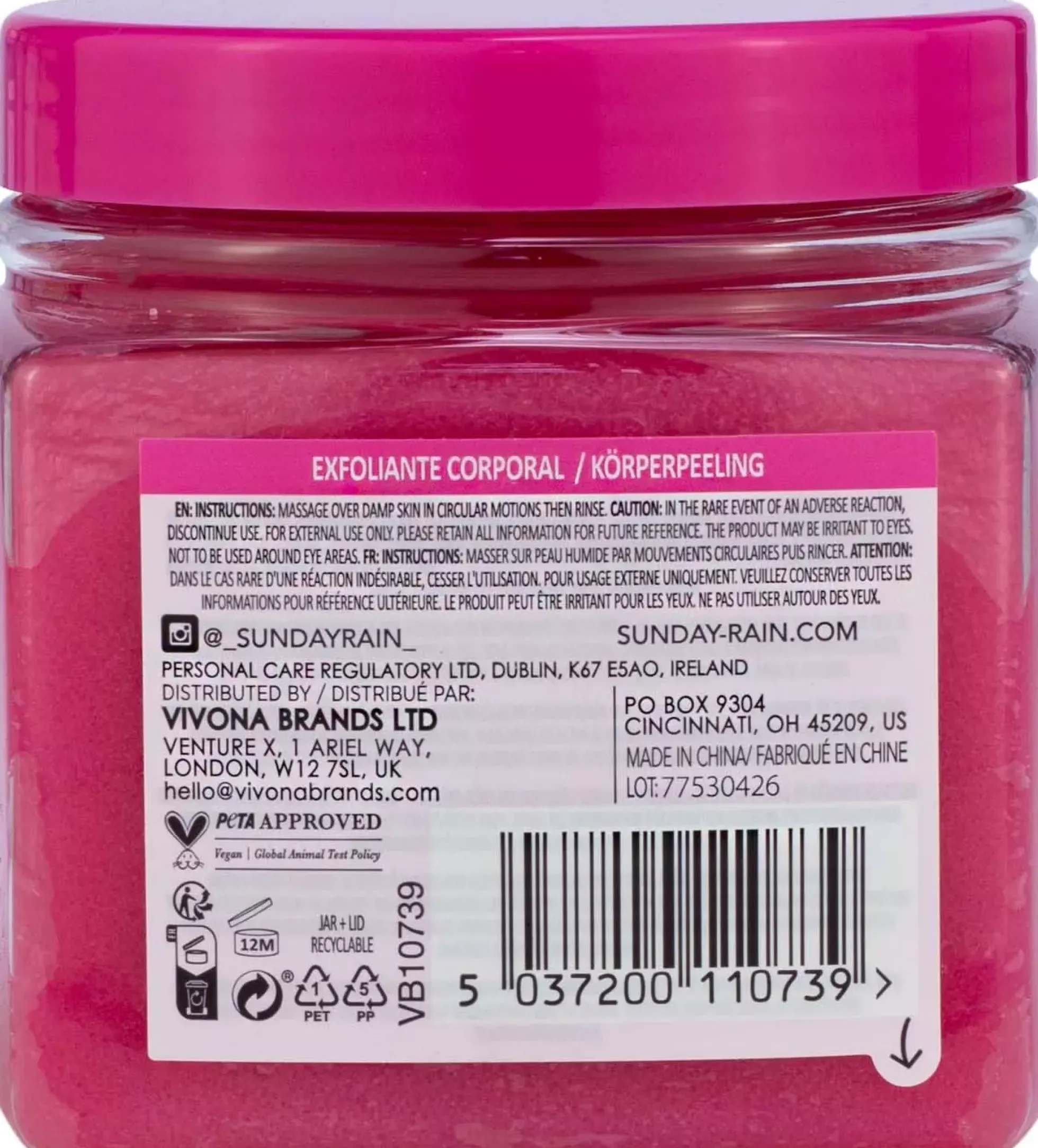 Sunday Rain Pink Grapefruit & Sea Salt Body Scrub 265 g