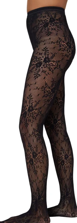Swedish Stockings Rosa Lace Tights Black M