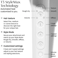 T3 Featherweight StyleMax Professional Hair Dryer with Automated Heat