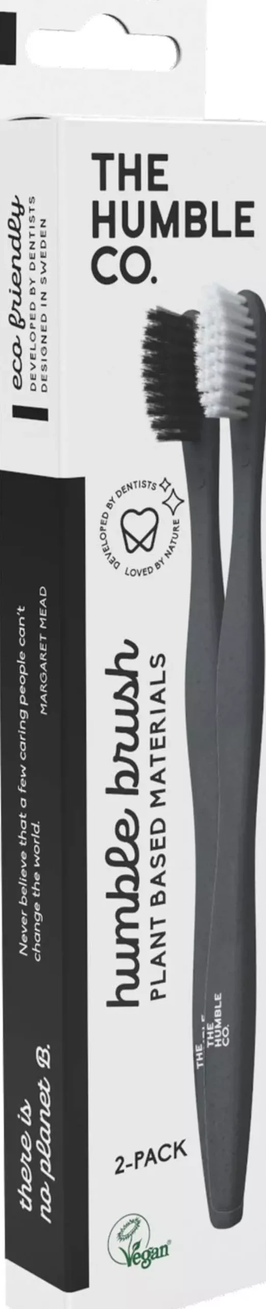 The Humble Co. Plant-based Toothbrush 2-pack Sensitive White/black