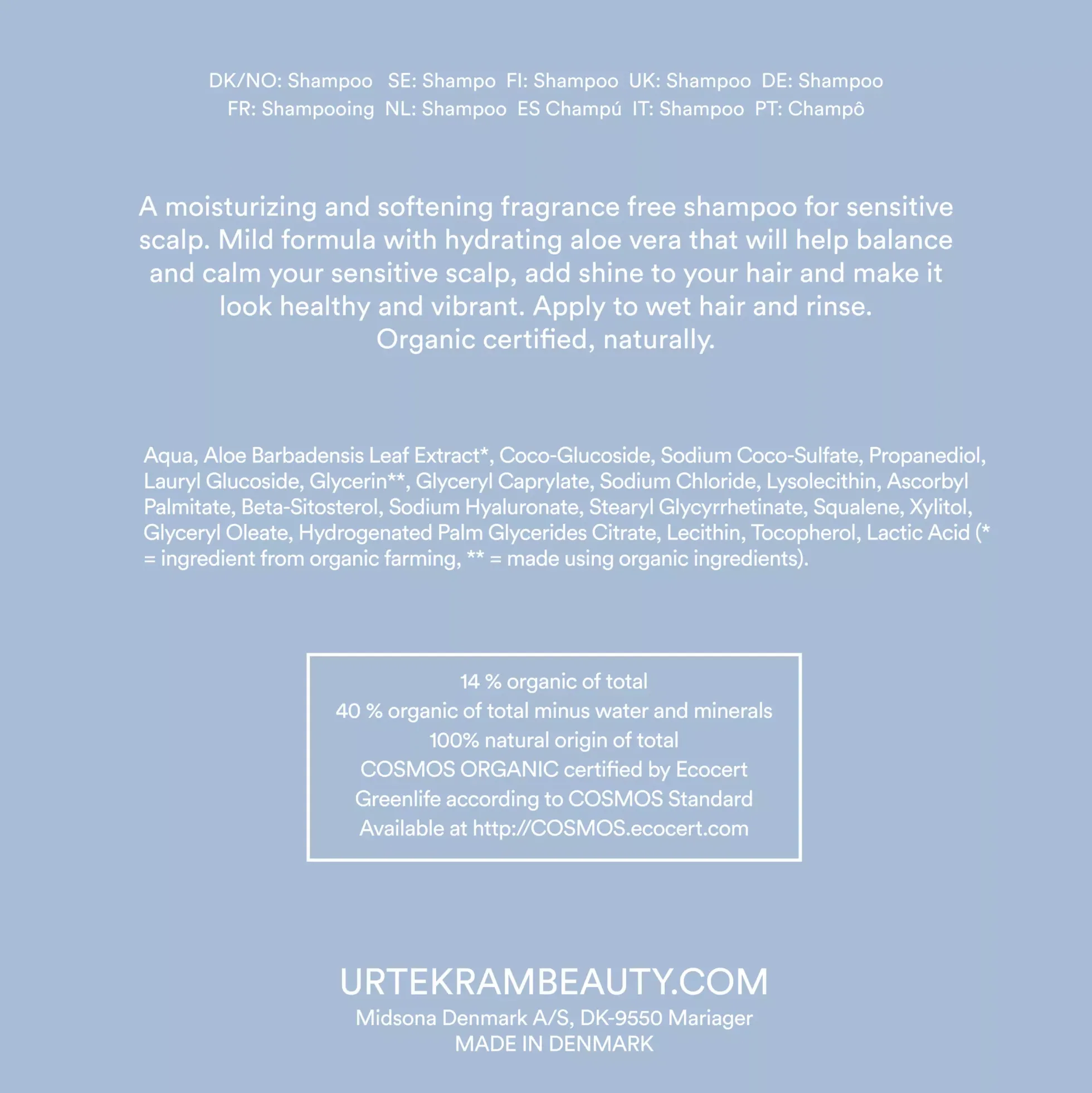 UrtekramFragrance Free Shampoo 250 ml