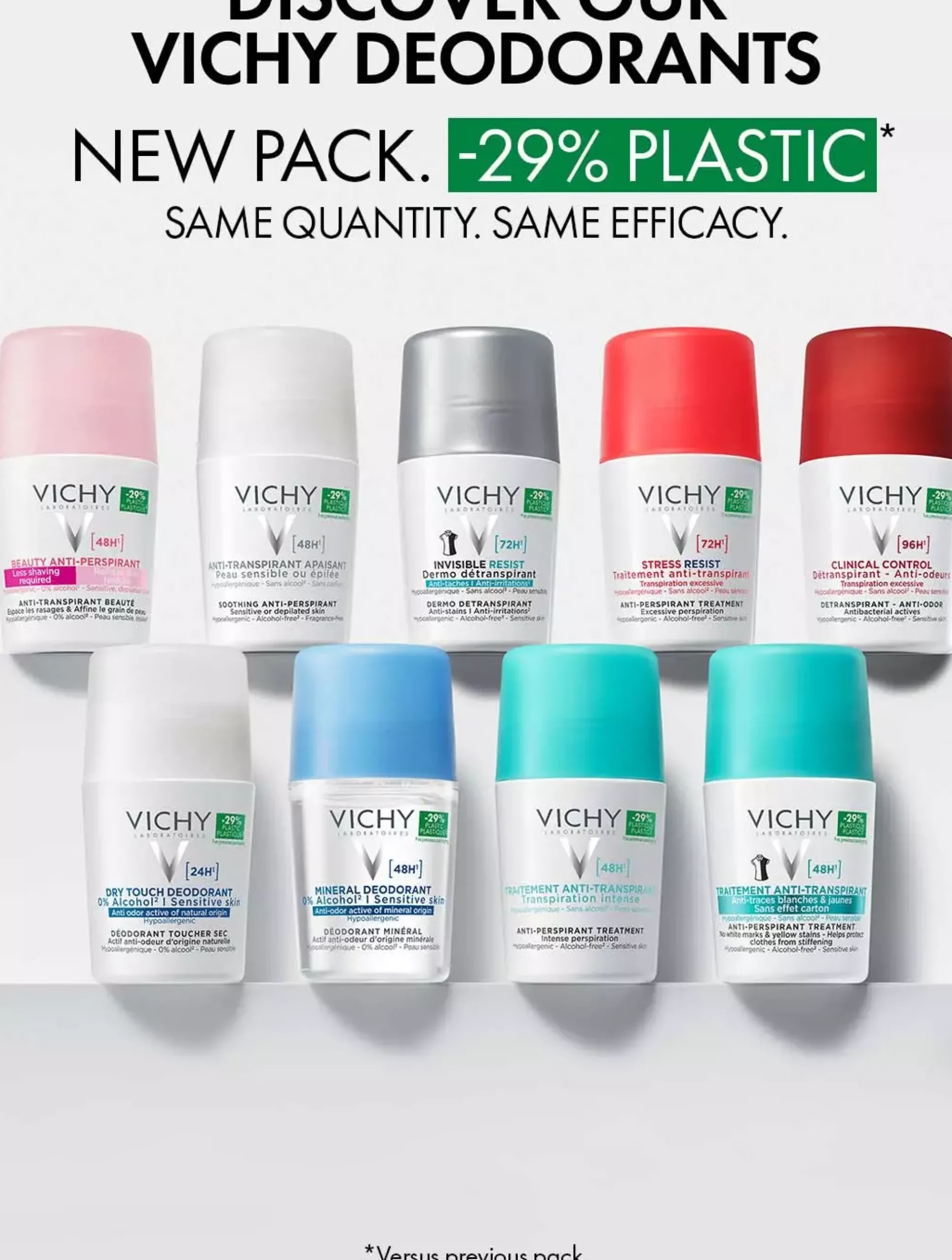 VICHY Anti-Trace antiperspirant deodorant roll-on 48h