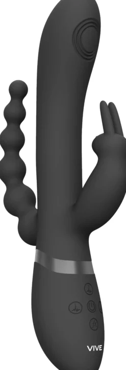VIVEVIVE Rini Pulse Wave & Vibrating Double Penetration Rabbit Black