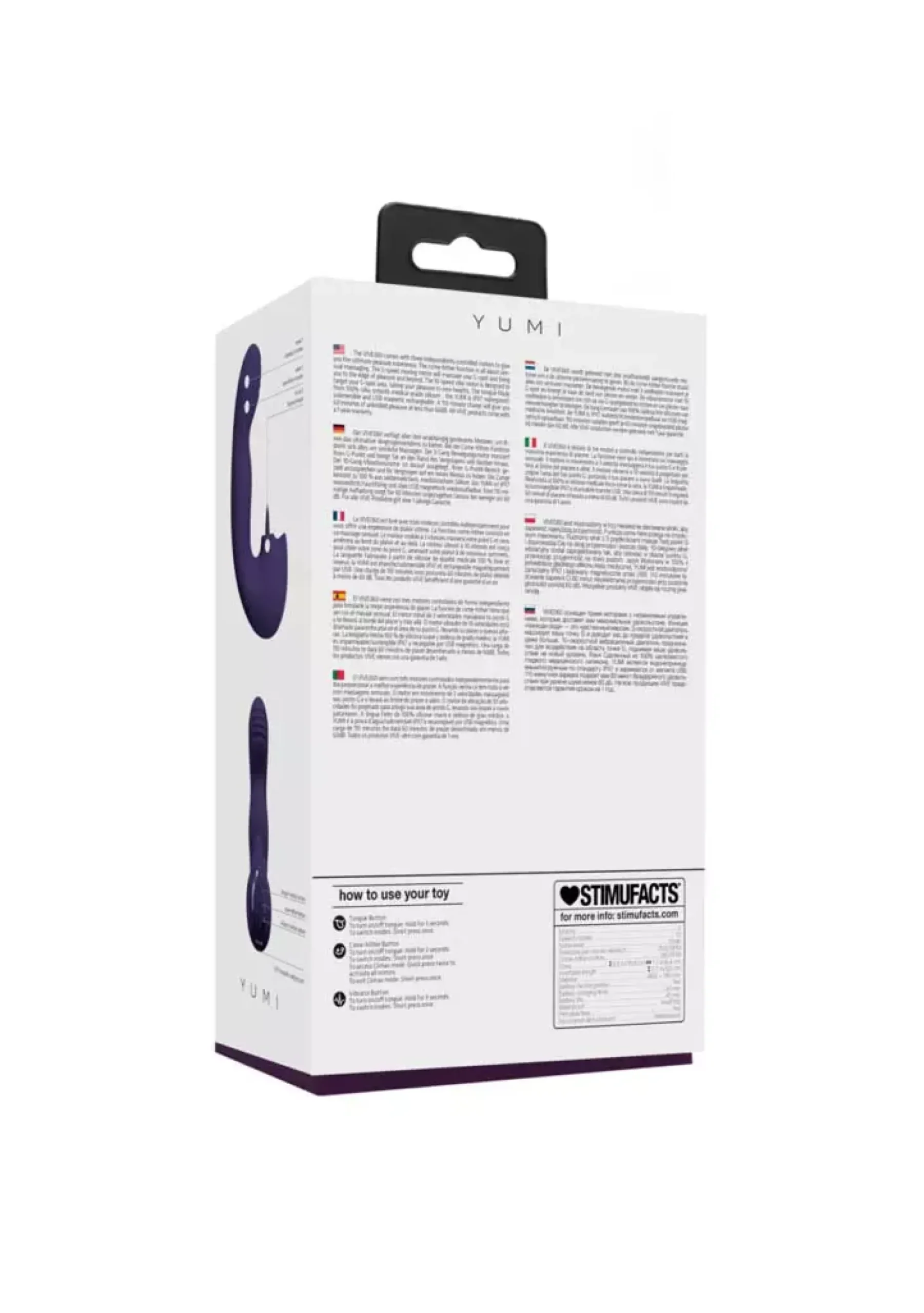 VIVE Yumi - Triple Motor G-Spot Finger Motion Vibrator and Flickering Tongue Stimulator - Purple