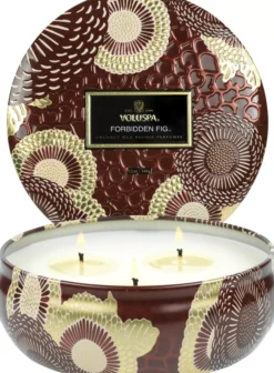 VoluspaForbidden Fig 3-Wick in Decorative Tin 40h