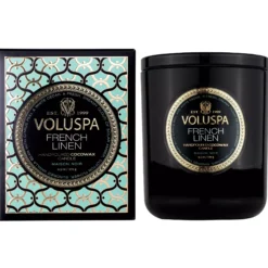 VoluspaFrench Linen Classic Boxed Candle 60h