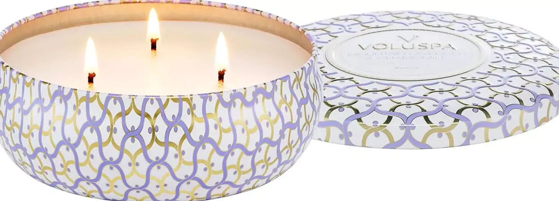 VoluspaMaison Blanc Mountain Lavender & Chamomile 3-wick Tin Candle 40h 340 g