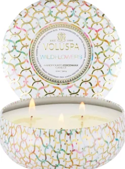 VoluspaWildflowers Maison Blanc Wildflowers 3-wick Tin Candle 40h 340 g