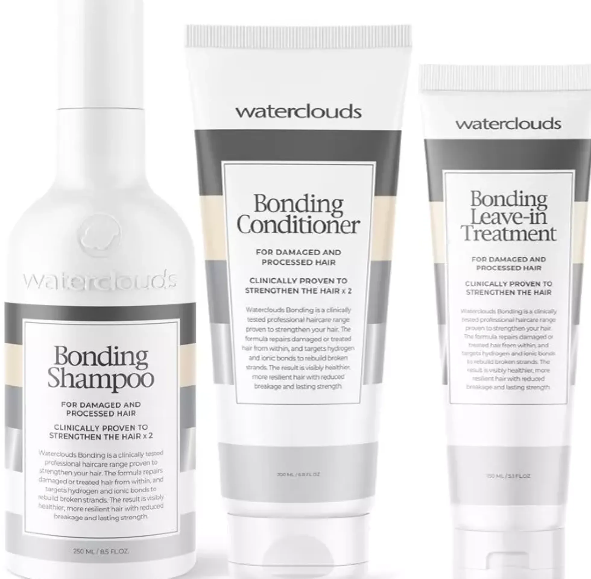 WatercloudsBonding Shampoo 250 ml & Conditioner 200 ml & Leave-in-treatment 150 ml