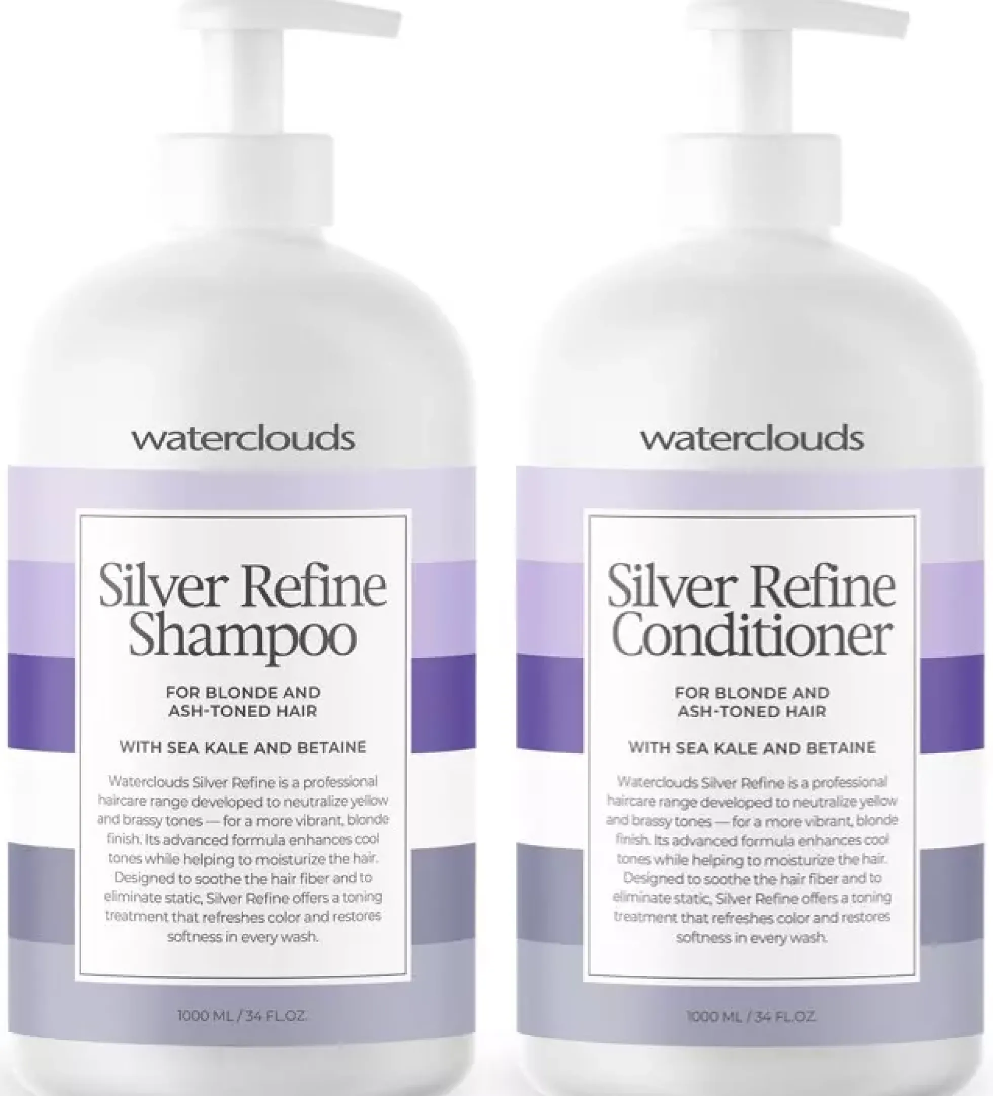 WatercloudsSilver Refine Shampoo 1000 ml & Conditioner 1000 ml