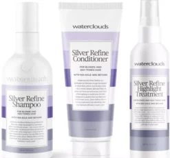 WatercloudsSilver Refine Shampoo 250 ml & Conditioner 200 ml & Highlight Treatment 150 ml