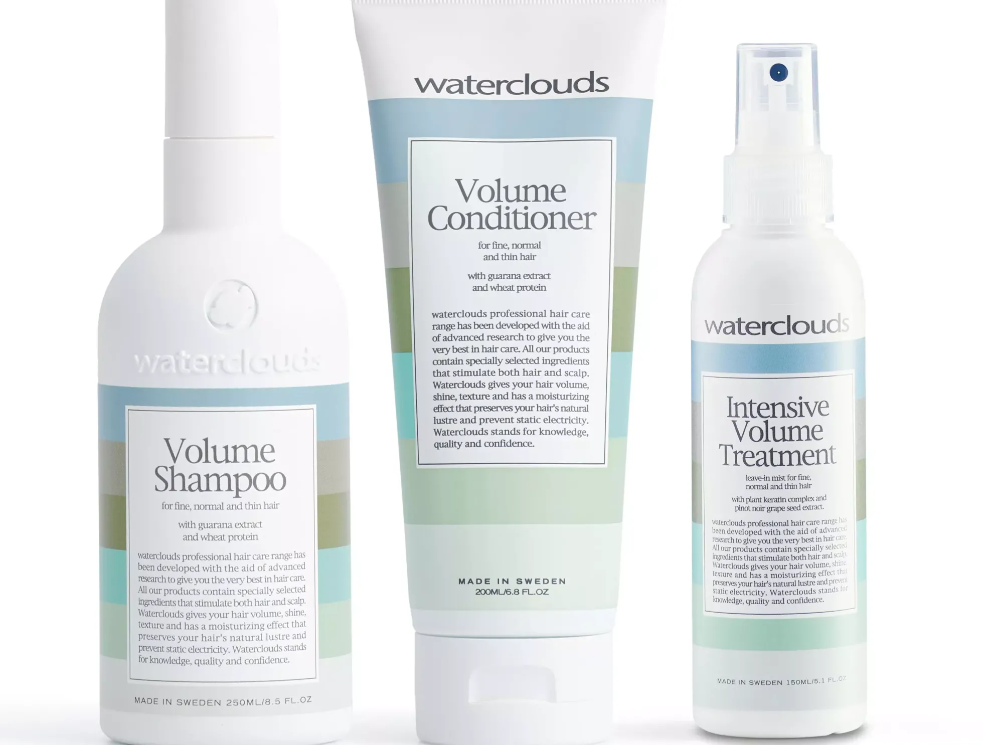 WatercloudsVolume Shampoo 250 ml & Conditioner 200 ml & Intensive Volume Treatment 150 ml