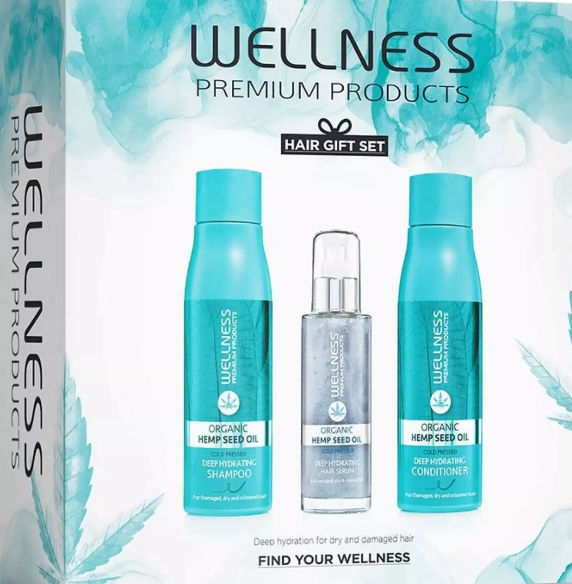 Wellness Premium ProductsDeep Hydrating Set (Shampoo 500 ml, Conditioner 500 ml, Serum 100 ml)