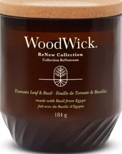 WoodWickTomato Leaf & Basil Renew Candle Large